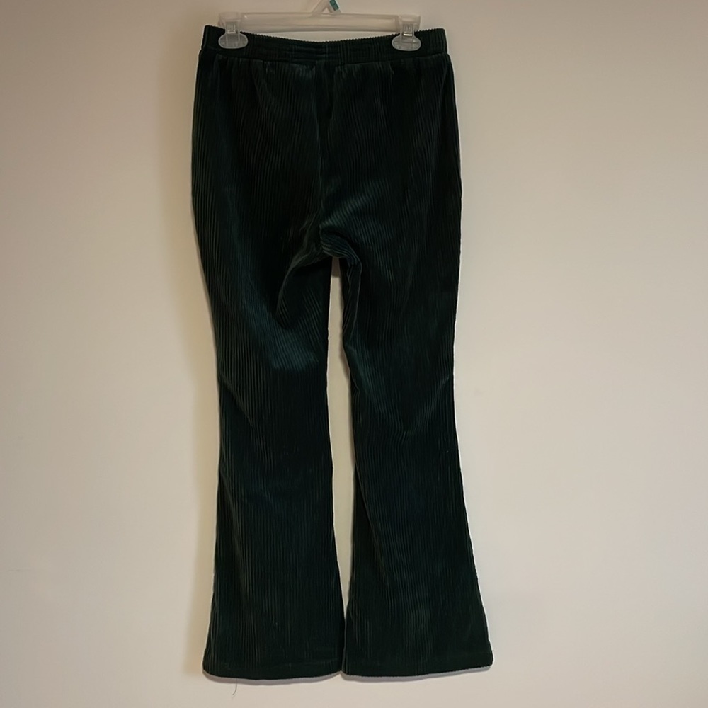 Bagatelle Velvet Corduroy Pants SM Green Lounge Legging Minimal Fit-n-Flare